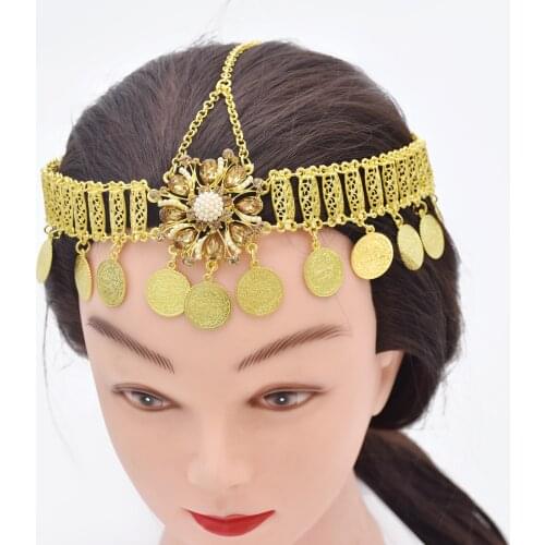 2021 Newest Bohemian Ethnic Coin Tassel Head Chain Headdress Forehead Gypsy India Tribal Headpiece Hair Clip Accessory Jewelry