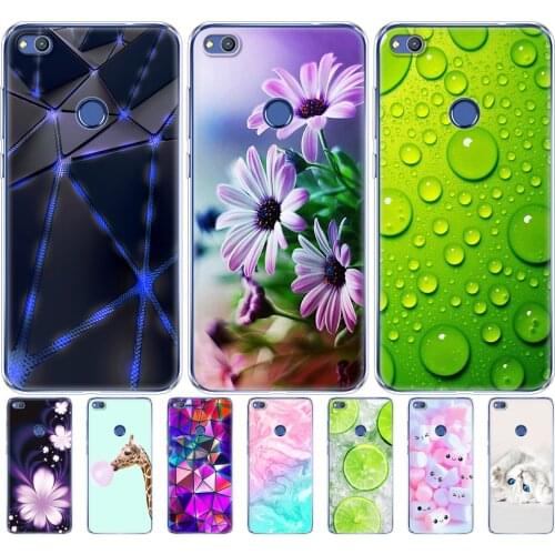 Cover phone case for huawei honor 8 lite soft tpu silicon back cover 360 full for honor 8 liteprotective printing clear coque