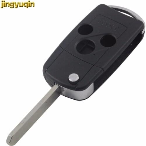 Jingyuqin 3 Buttons Modified Blade Folding Car Key Shell Flip Remote Car Key Case For Honda Accord Fit Flip Car Key Cover Shell