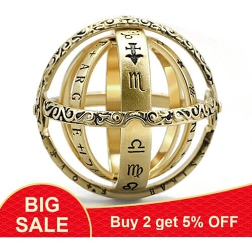 Creative Astronomical Ball Ring Complex Rotating Clamshell Astronomical Ring Universe Student Constellation Ring Jewelry