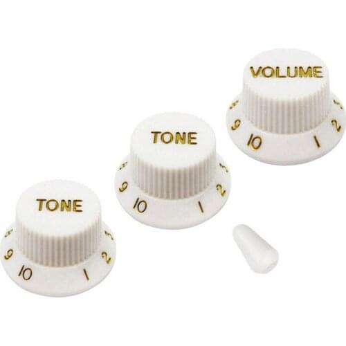 3pcs of 2T1V Control Knobs Guitar Tone Volume Knobs Buttons Silver Fit ST Style Electric Guitar Parts Accessories Replacement