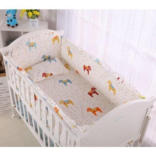 6PCS Cartoon Childrens Cot Protector cuna bebe Infant Crib Bedding Baby Bedding Sets Bed Safety (4bumper+sheet+pillow cover)