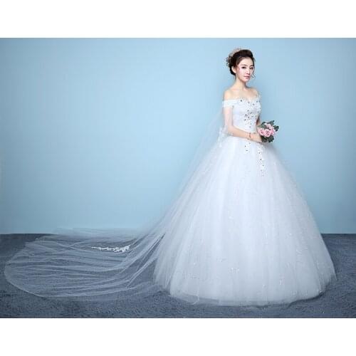 Fashion Plus Size Wedding Dress Lace Up Ball Gowns Bridal Wedding Dresses Flower Dresses