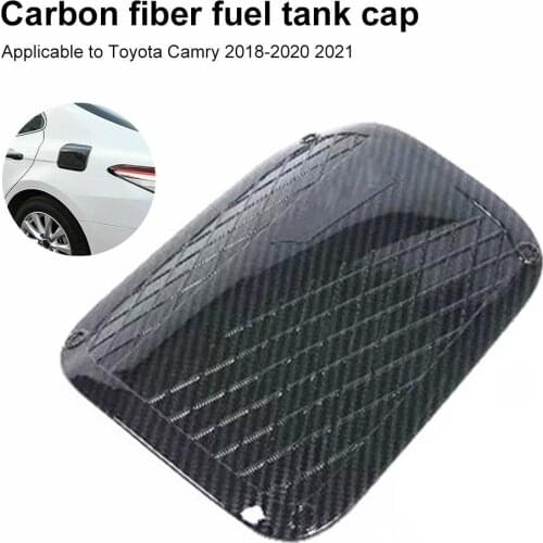 Car Fuel Tank Cap Cover Sticker for Toyota Camry 2018-2021 Carbon Fiber ABS Car Decal Gas Tank Decoration Exiter Trim Accessory