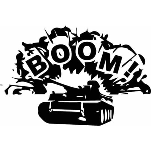 Chariot Tank Explosion Decals High Quality Car Window Decoration Personality Pvc Waterproof Decals Black/white, 18cm*12cm
