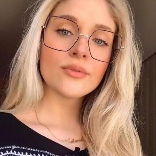 80080 Anti-blue Light Big Metal Glasses Frame Optical Fashion Computer Eyeglasses for Men Women