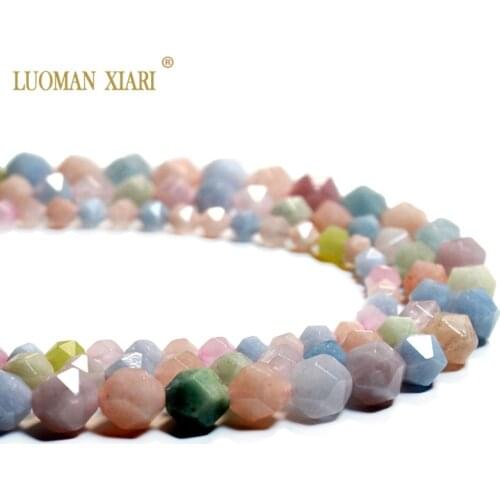 Wholesale AAA 100% Natural Faceted Morganite Round Natural Stone Beads For Jewelry Making DIY Bracelet Necklace 6/8/10 mm