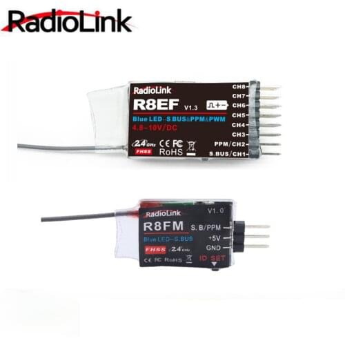 RadioLink R8EF/R8FM 8CH Reciever 2000 Meters Control Distance PWM PPM SBUS Signals Output for T8FB T8S RC6GS V2 RC4GS