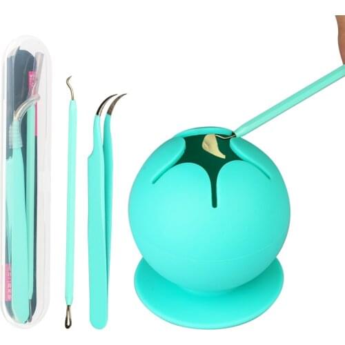 Suctioned Vinyl Weeding Waste Collector, Silicone Suction Cup+1Pcs Blue Tools Weeding Kit Tools Handicraft Storage Box Decortion