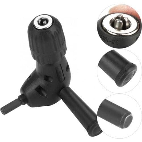 3/8" Right Angle Adapter 90 Degrees Electric Drill Attachment 9.5mm Round Shank Keyless Chuck tool parts