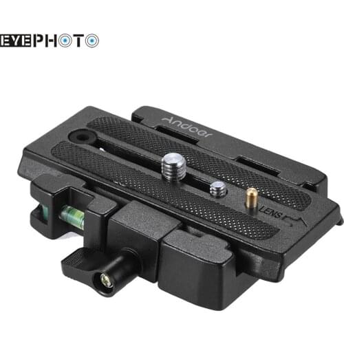 Andoer Video Camera Tripod Quick Release Clamp Adapter with Quick Release Plate Compatible for Manfrotto Head