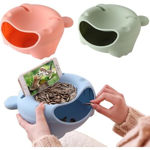 Modern Living Room Creative Lazy Snack Bowl Plastic Double Layers Snack Storage Box Bowl Fruit Plate snack dish Phone Holder
