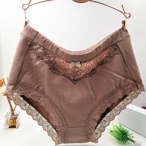 Bow Lace underclothes Lingeries Briefs Women Breathable Cotton Underwear plus size 5XL 6XL Big size Womens Panties