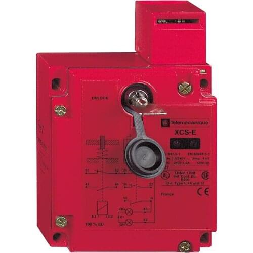 XCSE73127 Metal safety switch XCSE - 2NC+1NO - slow break- 2entries tapped M20- 24V