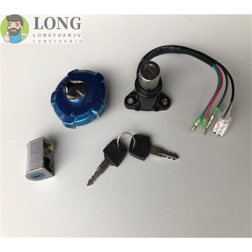 Motorcycle Ignition Switch Lock+Fuel Gas Tank Cap Cover Lock Set For Honda WH125-3 CG 125 Spare Part 35010-KCS-V70
