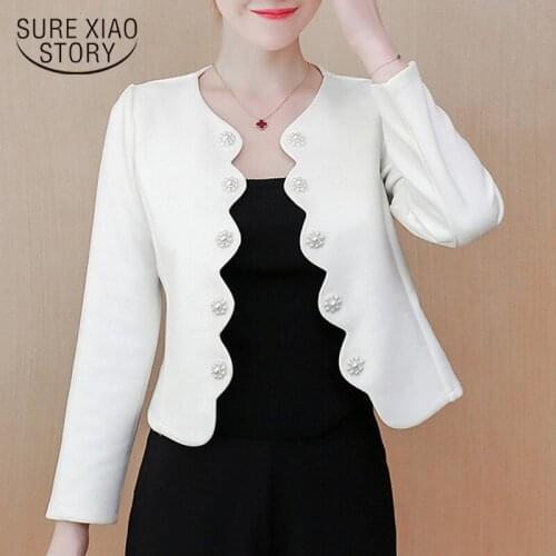 Coats and Jackets Women 2021 Autumn Long Sleeve Jacket Womens Jackets 3XL 4XL Women Jacket Coat White Black Clothing 16822