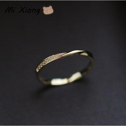 Mi Xiong 925 Sterling Silver Rings for Women Luxury Jewelry Thin Cute Wedding Engagement Elegant Classic Romantic Eternal Love