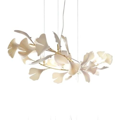 Gold Branches Chandeliers With Porcelain Leaves Chandelier Interior Home Decor Lustre Luxury Chandelier Lighting