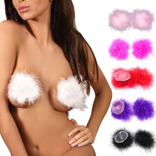 1 Pair Women Breast Sticker Sexy Feather Lingerie Bra Nipple Cover Pasties Stickers Petals Breast Pads Intimates Accessories