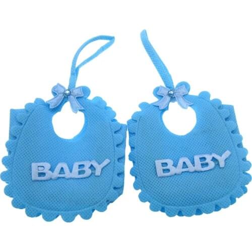 12Pcs Nonwoven Fabric Fillable Bibs Pouches Candy Bags For Wedding Baby Craft Party Decorations 9x7x6cm