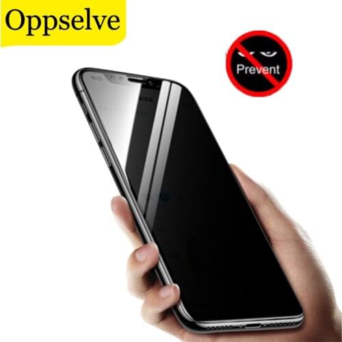 Oppselve 3D Curved Full Cover Anti Spy Peeping Glare Privacy Screen Protector For iPhone 12 11 Pro Max X XS XR 10 6 6S 7 8 Plus