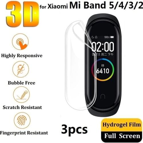 3D Full Screen Protector for Xiaomi Mi Band 5 4 3 2 (Not Glass) Film Foil Hydrogel