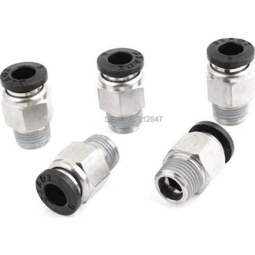 5PCS 6mm Pneumatic Air Tubing Connector 1/8" PT Thread Quick Fittings