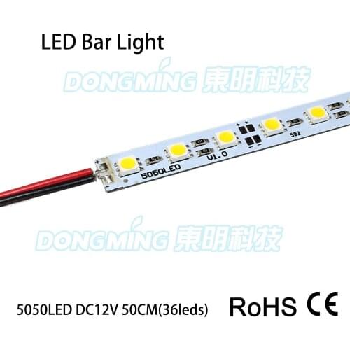 5pcs PCB led bar light 50cm 36led 12V white/warm white no waterproof led luces strip 5050