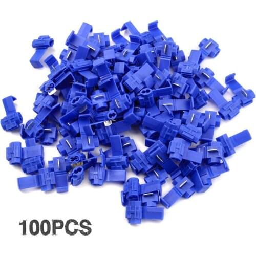 50Pcs Cable Crimp Connectors Set Quick Splice Snap Lock Blue Electrical Wire Terminals Kit 0.75-2.25 mm2 16-14AWG