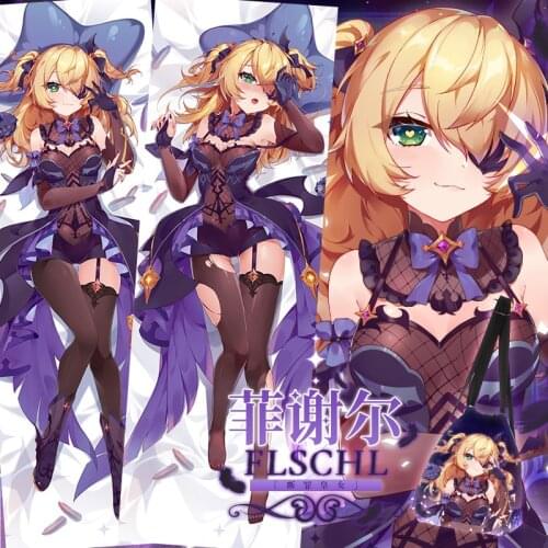 Anime Game Genshin Impact Fischl Sexy Dakimakura Hugging Body Pillow Case Otaku Male Long Pillow Cushion Cover Gifts SM