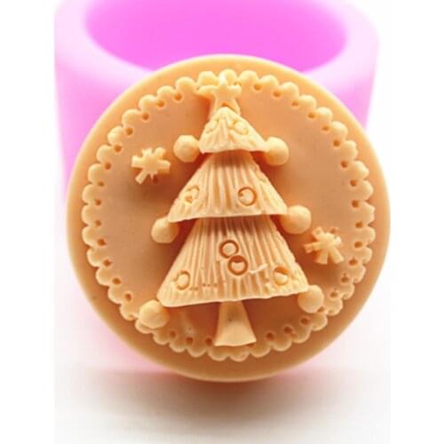 C422 soap mold/handmade soap mold/silicone mold/soap die/silica gel soap die round the Christmas tree