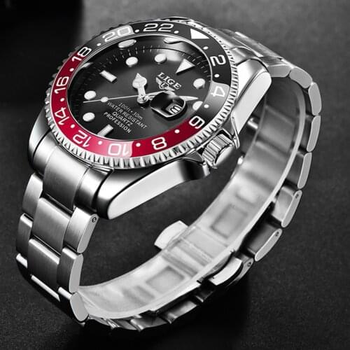 2021 Watches Fashion New LIGE Mens Business Waterproof Quartz Wrist Watch Men Top Brand Luxury Stainless Steel Sport Clock Male