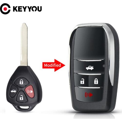 KEYYOU TOY47 Blade For Toyota Camry Corolla RAV4 Matrix Reiz Avalon Venza Modified Flip Remote Key Shell Case 2/3/4 Button Cover
