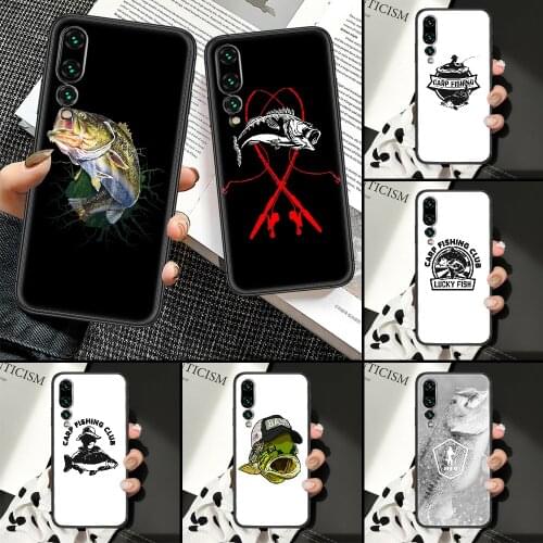 Carp Fishing club logo Phone Case For Huawei P Mate P10 P20 P30 P40 10 20 Smart Z Pro Lite black soft Etui trend cell cover tpu