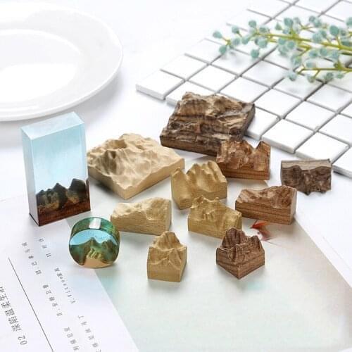 DIY Crystal Epoxy Resin Mold Mountain Model Mold Sandalwood Solid Wood Filling Handmade Crafts For DIY Jewelry Making Supplies
