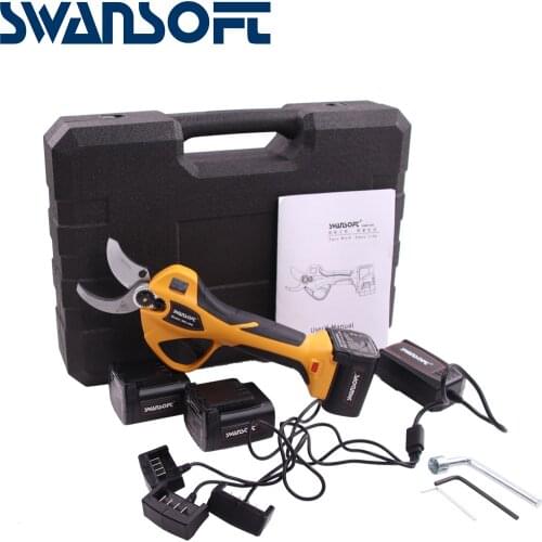 SWANSOFT Electric Garden Pruner Tool Cordless Electric Rechargeable Lithium Pruning Shears Branch Cutter Grafting Tool
