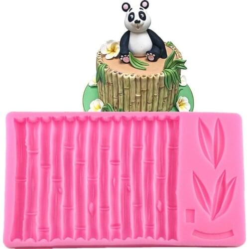 Bamboo Leaf Ruffle Mold Silicone Mould 3D For Panda Cake Border Decorating Chocolate Cream Form Baking Tool Kitchen Accessories
