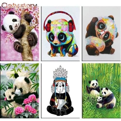 GATYZTORY Painting By Numbers Kids Chinese Panda DIY Paint By Numbers For Adults Photo Frames For Picture Acrylic Paint 40X50cm
