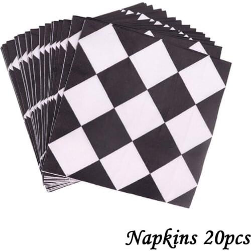 Hot party theme Black and white Lattice birthday Wedding Christmas home Plate Cup party supplies birthday party decorations kids