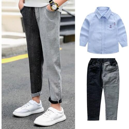 IENENS Kids Baby Boys Cotton Clothing Sets Shirt + Jeans Outfits Suits Childrens Wears Boy Clothes TrackSuit