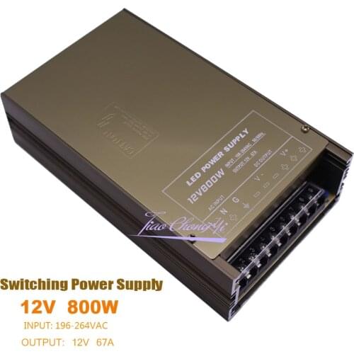 12V 67A 800W Switching Power Supply Universal Regulated Silver color AC198-264V input for 24V WS2811 5050 LED Strip Light