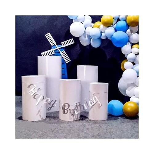 3pcs 5pcs Hot New Round Party Decoration Floor White Cake Table Pedestal Stand Cylinder Plinth DIY Wedding Decorations
