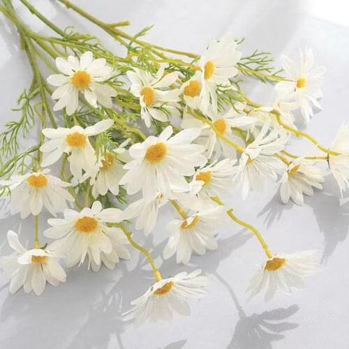 Arrangement Plants 4Pcs Artificial Daisies Flowers Home Decoration Rayon Plastic Floral Household Products