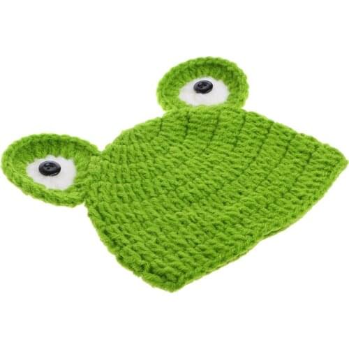 Cute Cartoon Baby Hats Handmade Infant Cap Newborn Photograph Props Frog Hats