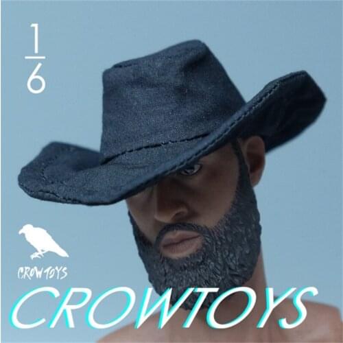 For Sale 1/6th CROWTOYS Black West Cowboy Hat Model Can Be Shaped Model For Usual 12inch Doll Figures