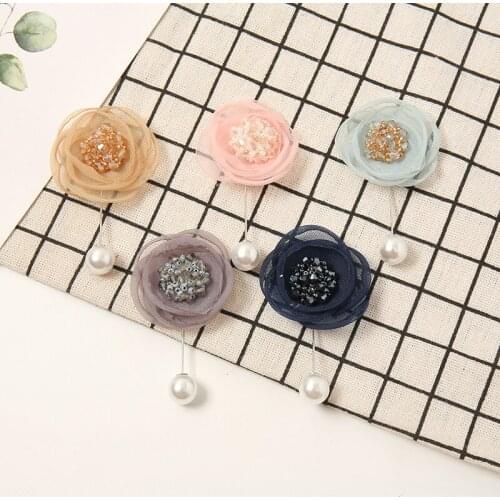 Fashion Women Floral Pearl Pin Scarf Luxury Hijab Pins Brooches Accessories Gift 6 Pcs/Lot