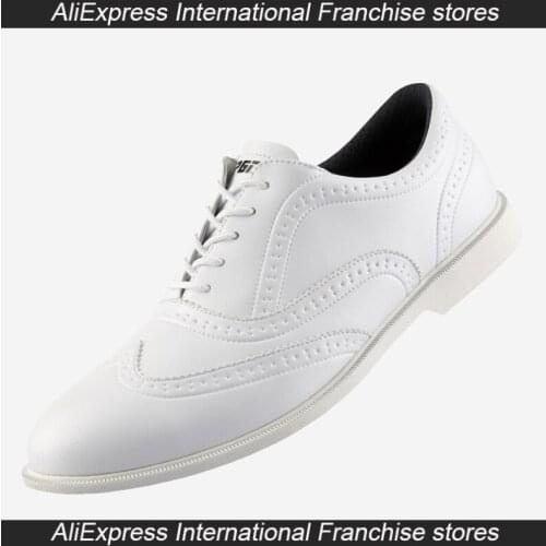 Ultralight mens Running shoes waterproof microfiber leather anti-side studs business sports golf breathable training shoes