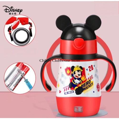 2021 New Disney Childrens Smart Thermostat Dual Use Baby Water Cup Baby Straw and Learning Cup