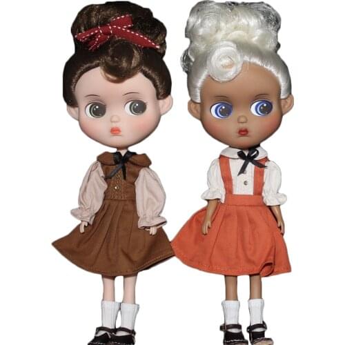 Limited Sale 21cm Baby Girl Doll without Makeup Cartoon Cute DIY Beige Tan Skin Nude Doll