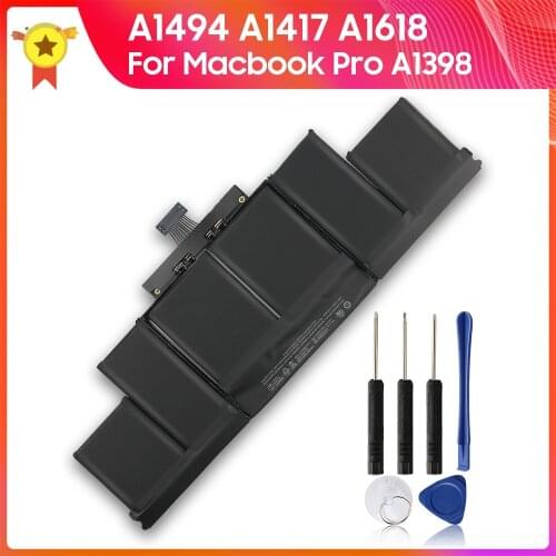 Original Laptop Battery A1494 for Macbook A1398 A1618 A1417 MC976 MC975 MacPro 8440mAh Replacement Battery 11.26V